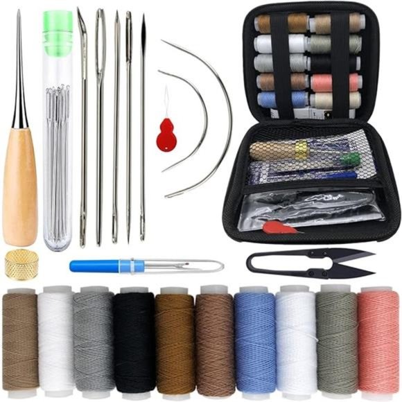 Upholstery Repair Sewing Kit: 47 Pieces Heavy Duty Sewing Kit with Sewing Awl - Picture 7 of 7